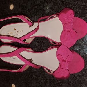 Pink Kate Spade Bow Wedges